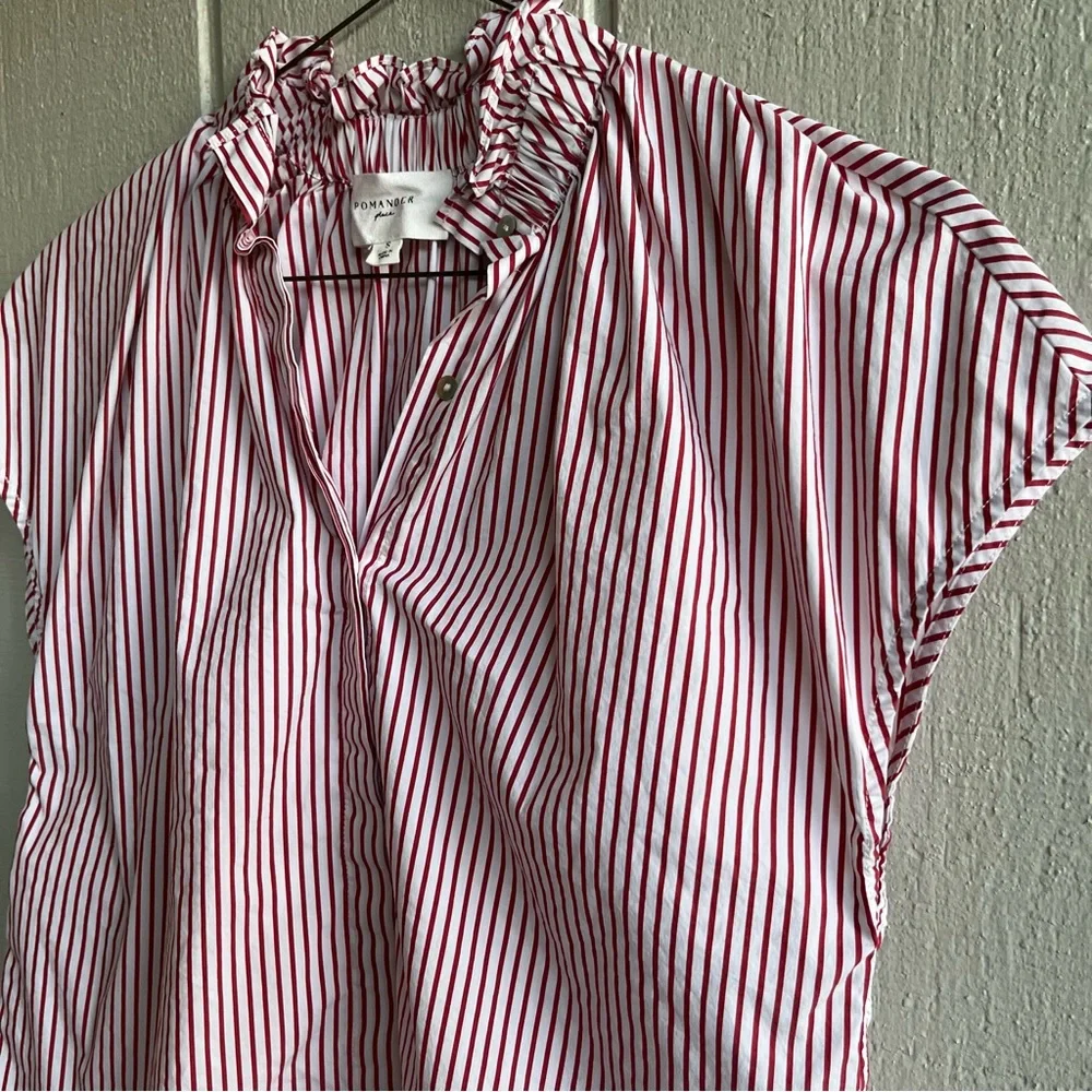 Tuckernuck Pomander Place Red Stripe Rae Blouse Size S - Picture 3 of 9